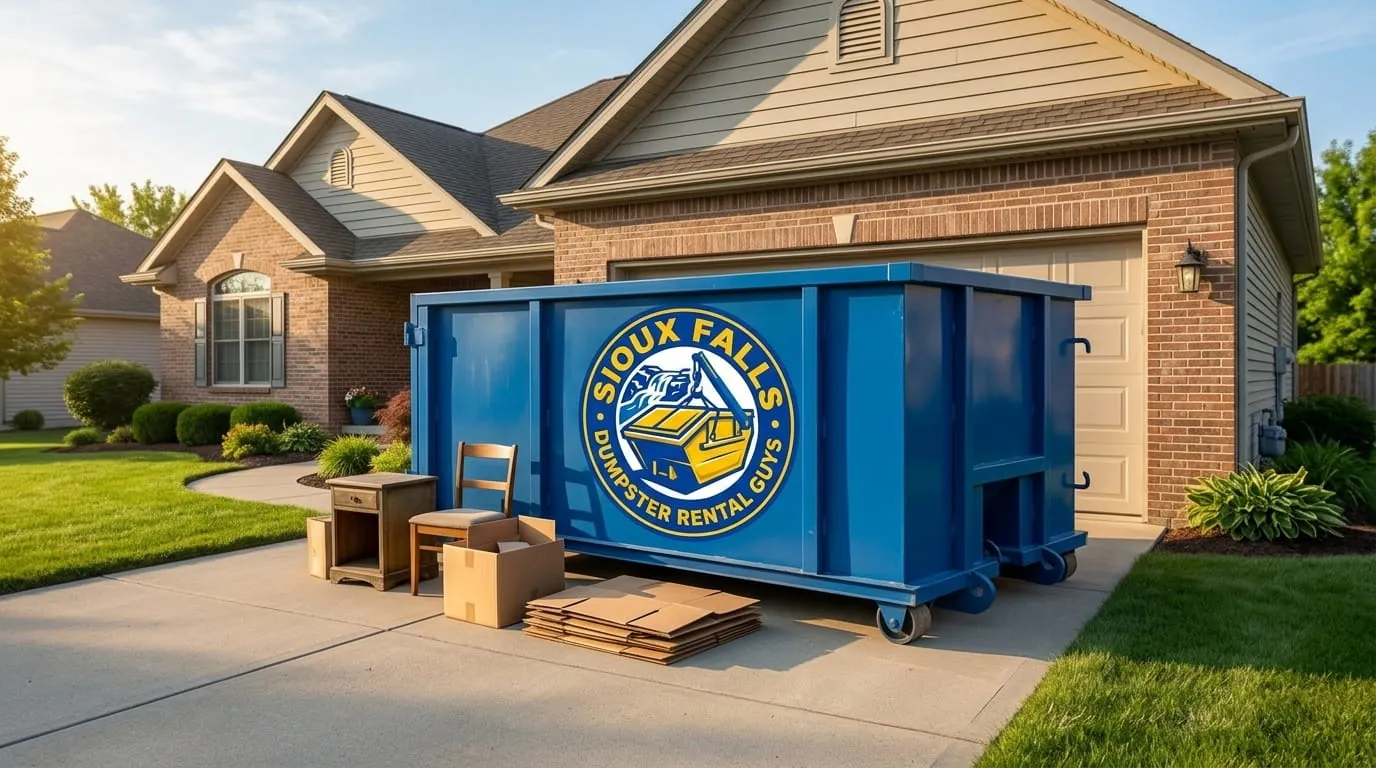Roll-off dumpster delivered to a property in Baltic, SD Roll-off dumpster delivered to a property in Baltic, SD