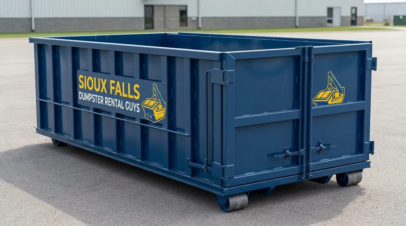 Roll-off container positioned for a roof tear-off